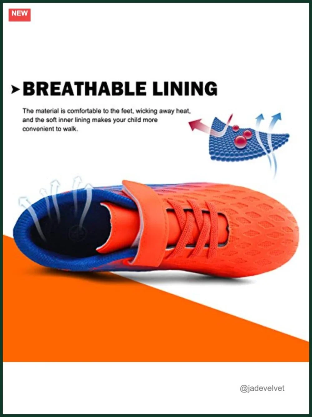 Kids Firm Ground Soccer Cleats Athletic Outdoor Football Shoes Hook & Loop
